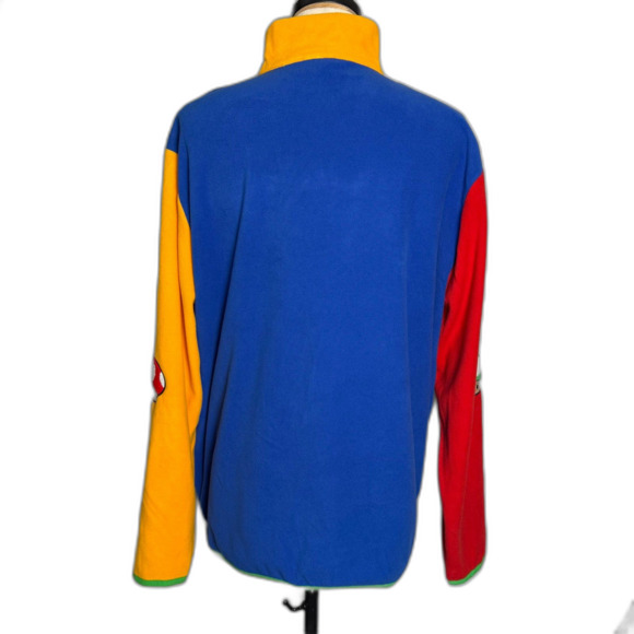 Nintendo Super Mario Icons Fleece Jacket Pullover Mens 3XL Color Block Box Lunch - Picture 3 of 15